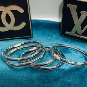 ❤️Clear Brown Gold Bangle Bracelet Set